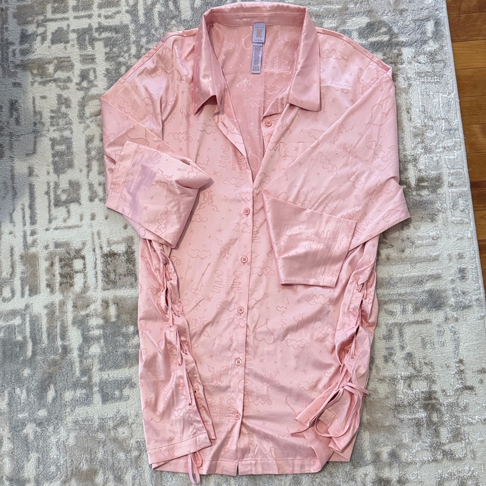Savage X Fenty Pink Satin Robe